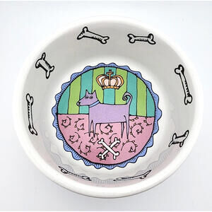 8" Signature Housewares Ursula Dodge Majesty Medium Dog Food Pet Bowl